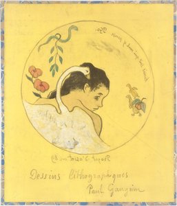 莱达设计的盘子：为那些邪恶的人感到羞耻的思考Honi Soit Qui Mal y Pense..., 1889. 作者 保罗·高更
