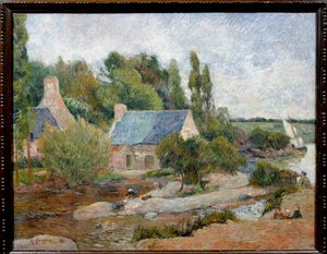 Les lavandieres à Pont Aven (Pont-Aven) Paul Gauguin (1848-1903) 绘画，1886 年 0,71 x 0,90 m 巴黎，奥赛博物馆 - Pont Aven (Pont-Aven) 的洗衣妇。 保罗·高更 (Paul Gauguin) (1848-1903) 的画作，1886 年。0.71 x 0.90 米。 巴黎奥赛博物馆 作者 保罗·高更