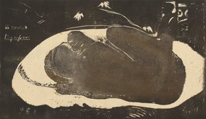 Manao Tupapau 她被一个灵魂所困扰，1893-1894。 作者 保罗·高更