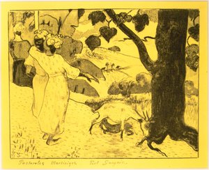 马提尼克牧歌，来自沃尔皮尼组曲：Dessins lithographiques, 1889., 1889. 作者 保罗·高更