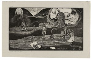 玛鲁（Maruru），《感恩的奉献》，来自诺亚·诺亚（Noah Noah），1894年 作者 保罗·高更
