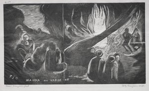 诺亚，魔鬼说出恶魔的力量，1893-94年。 作者 保罗·高更
