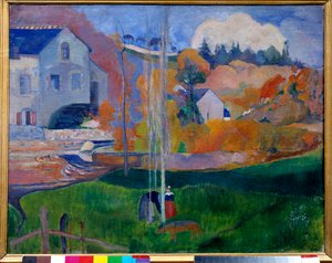 Paysage de Bretagne, le moulin david (landscape in Brittany, the mill David) Painting by Paul Gauguin (1848-1903) 作者 保罗·高更