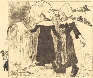 布列塔尼的乐趣 Joies de Bretagne, 1889. 作者 保罗·高更