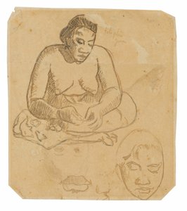 大溪地妇女坐像（正面）；大溪地妇女站像（背面） 作者 保罗·高更