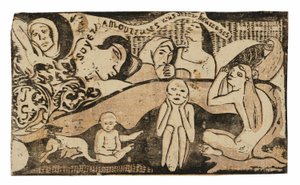 Soyez amoureuses, vous serez heureuses（《爱，你会快乐》），选自《晚期木块版画组曲 作者 保罗·高更