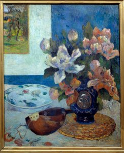 静物曼陀林画作 Paul Gauguin (1848-1903) 1885 年 0,61 x 0,51 m 巴黎，奥赛博物馆 - 曼陀林静物。 保罗·高更 (1848-1903) 的绘画 作者 保罗·高更