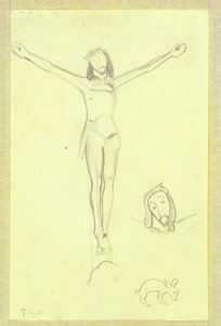 为黄色基督而学习，1889年 作者 保罗·高更