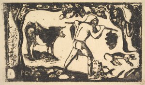 大溪地携带香蕉，1898-99年。 作者 保罗·高更