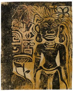 大溪地偶像，女神希娜，1894-95年 作者 保罗·高更