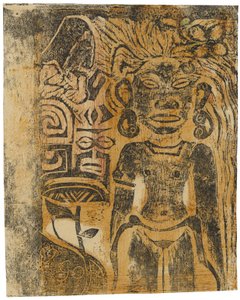 大溪地偶像，女神希娜，1894-95年 作者 保罗·高更