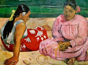 大溪地海滩上的妇女，1891年，1939年。 作者 保罗·高更