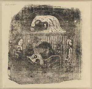 Te Atua（众神）小盘 [背面] 作者 保罗·高更