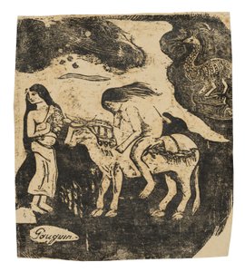 欧罗巴的强奸》，选自晚期木刻版画组画 作者 保罗·高更