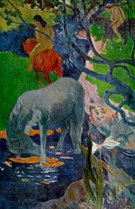 白马，1898年，1939年。 作者 保罗·高更