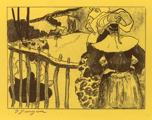 沃尔皮尼套房：1889年，不列颠之门的不列颠女性在壁垒上。 作者 保罗·高更