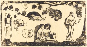 妇女、动物和树叶 Femmes, animaux et feuillages, in or after 1895. 作者 保罗·高更