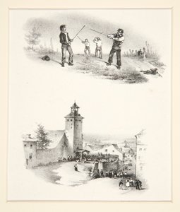 两个主题：双重决斗；教堂前的人群 作者 保罗·加瓦尔尼