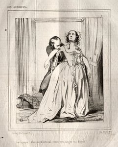女演员：纸袋！蒙米拉伊尔先生（Monsieur Montmirail）系上my下！，1843年。 作者 保罗·加瓦尔尼