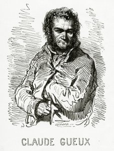 Claude Gueux的肖像，1834年（bw雕刻）