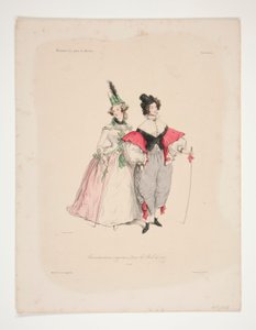 1834 年舞会的原始 TRAVESTISSEMENS（原文如此）。编号2号和3号 作者 保罗·加瓦尔尼