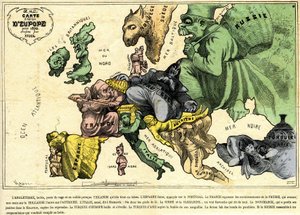 1870年的欧洲Drolatic地图