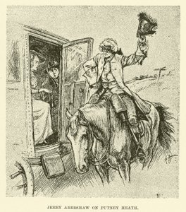 杰瑞·阿伯肖 (Jerry Abershaw) 在 Putney Heath (雕刻) 作者 Paul Hardy