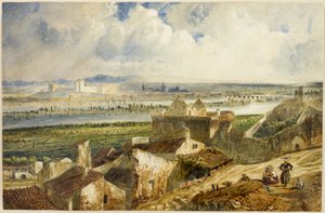 阿维尼翁美景（从 Villeneuve les Avignon 望阿维尼翁） 作者 保罗·休特