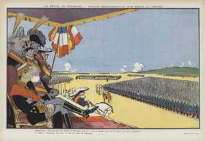 西班牙国王阿方索十三世访问巴黎：文森斯的阅兵式。 Le Rire的插图