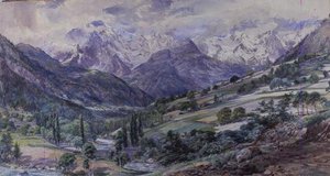 阿尔卑斯山的风景（水彩画）