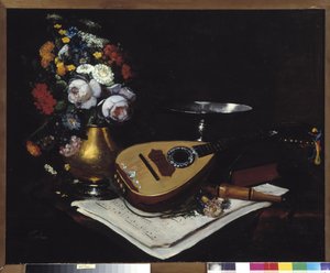 曼陀林静物画 Paul Joret（19 世纪）19 世纪 强制提及：藏品基金会来自马赛普罗旺斯 作者 保罗·乔雷