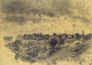 无题（伯尔尼，罗森加滕风景）1897 年（纸上铅笔和毛笔） 作者 保罗·克莱