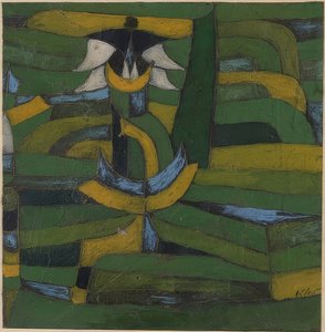 白色的花朵在花园里。 1920年 作者 保罗·克莱