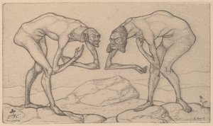 两个人，假设对方处于更高的位置，两个人相遇...，1903年。 作者 保罗·克莱