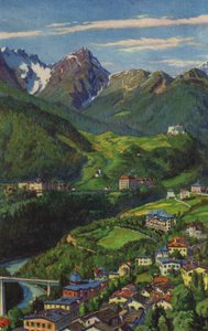 瑞士水疗中心：Tarasp、Schuls、Vulpera（彩色光刻） 作者 保罗·库沙