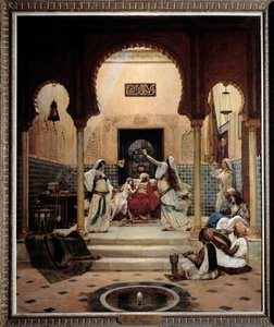 后宫中的东方舞者（腹部）分散了帕夏的注意力。 保罗·布沙尔 (Paul Bouchard) (1853-1937) 1893 Sun 的绘画。 1,6x1,3 m 巴黎，奥赛博物馆。 小心！ 使用本作品可能需要第三方授权请求或额外费用 作者 保罗·路易斯·布沙尔