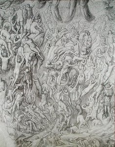 最后的审判（纸上铅笔画） 作者 保罗·马克·约瑟夫·切纳瓦德