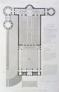 修复君士坦丁大帝建造的旧大教堂的布局，雕刻来自梵蒂冈和圣彼得大教堂 作者 保罗·玛丽·莱塔鲁伊