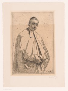 牧师肖像 作者 Paul Mathey（艺术家签名）