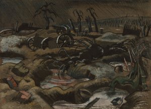 《帕斯尚达尔田野》，c.1917（钢笔和墨水，纸上水彩）