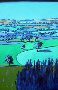 Blue landscape (acrylic on board) 作者 保罗·鲍伊斯