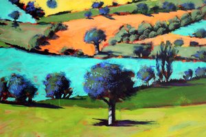Coombe close up 2 (acrylic on board)
