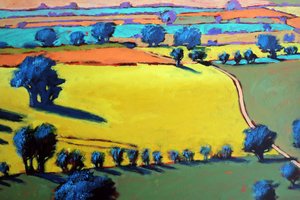 Cotswold Way close up (acrylic on board)