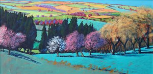 Teme Valley April (acrylic on board) 作者 保罗·鲍伊斯