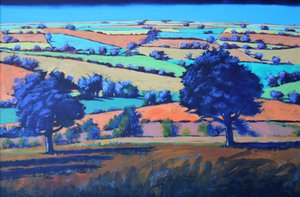 Teme Valley autumn (acrylic on board) 作者 保罗·鲍伊斯