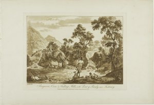 彭纳恩玉米和轧花厂，以及 Pont y Pandy，费斯提诺格附近 作者 保罗·桑德比