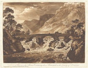 丹比郡Llanrwst以上的康威河上的Pont-y-Pair 作者 保罗·桑德比