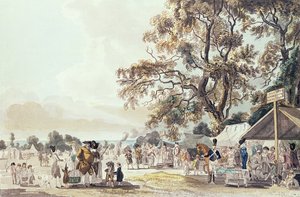海德公园的营地，1780年（彩色aquatint） 作者 保罗·桑德比