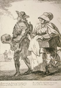两个卖勺子的人，《伦敦的哭声》，1760年 作者 保罗·桑德比