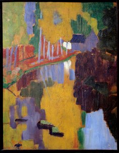 护身符，爱木艾文。 木头在水中的倒影。 Paul Serusier 的绘画 (1863 - 1927) 作者 保罗·塞鲁西耶